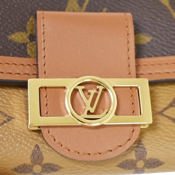 LOUIS VUITTON DAUPHINE COMPACT TRIFOLD WALLET MONOGRAM REVERSE LEATHER 50RC365 - Picture 4 of 14